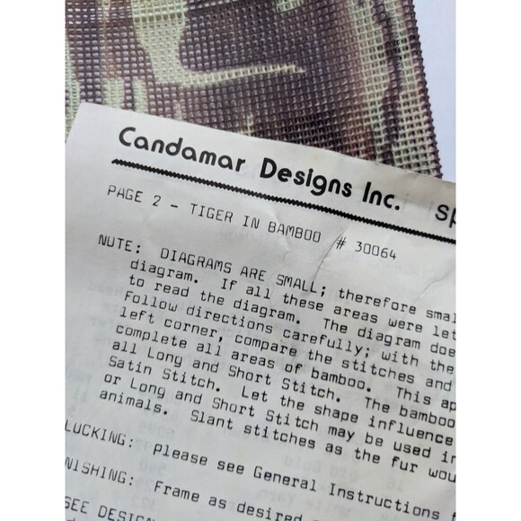 Vintage Tiger in Bamboo Needlepoint Kit Candamar Designs Something Special 30064 - Picture 7 of 7
